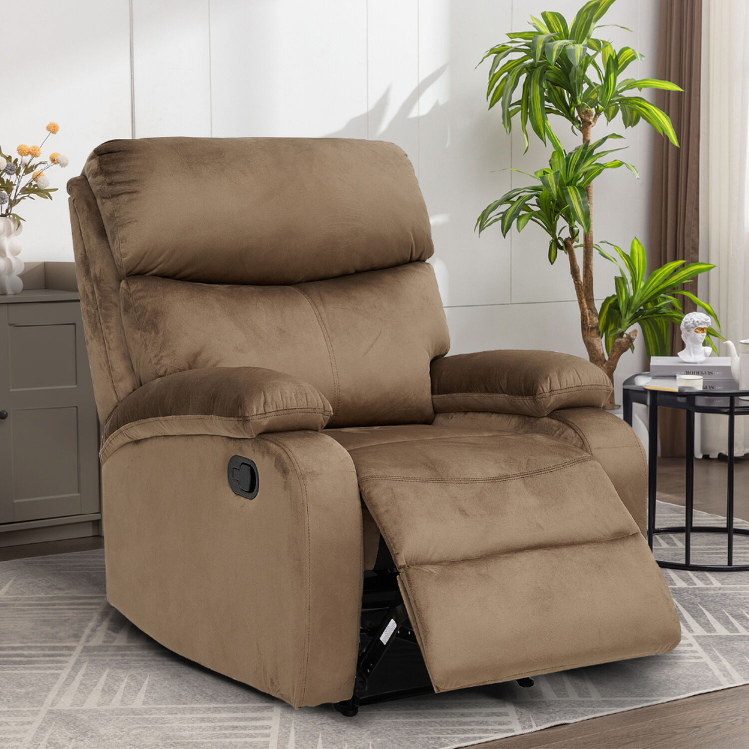 Berger Reclinable Milan Terciopelo Caf&eacute; image number 0.0