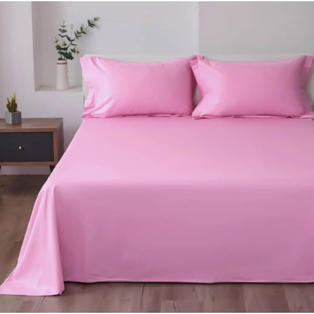 Juego De S&aacute;bana King Poli Algod&oacute;n - 4 Piezas Rosa image number 0.0