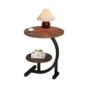 Mesa De Centro Doble Auxiliar Living En Forma Media Luna
