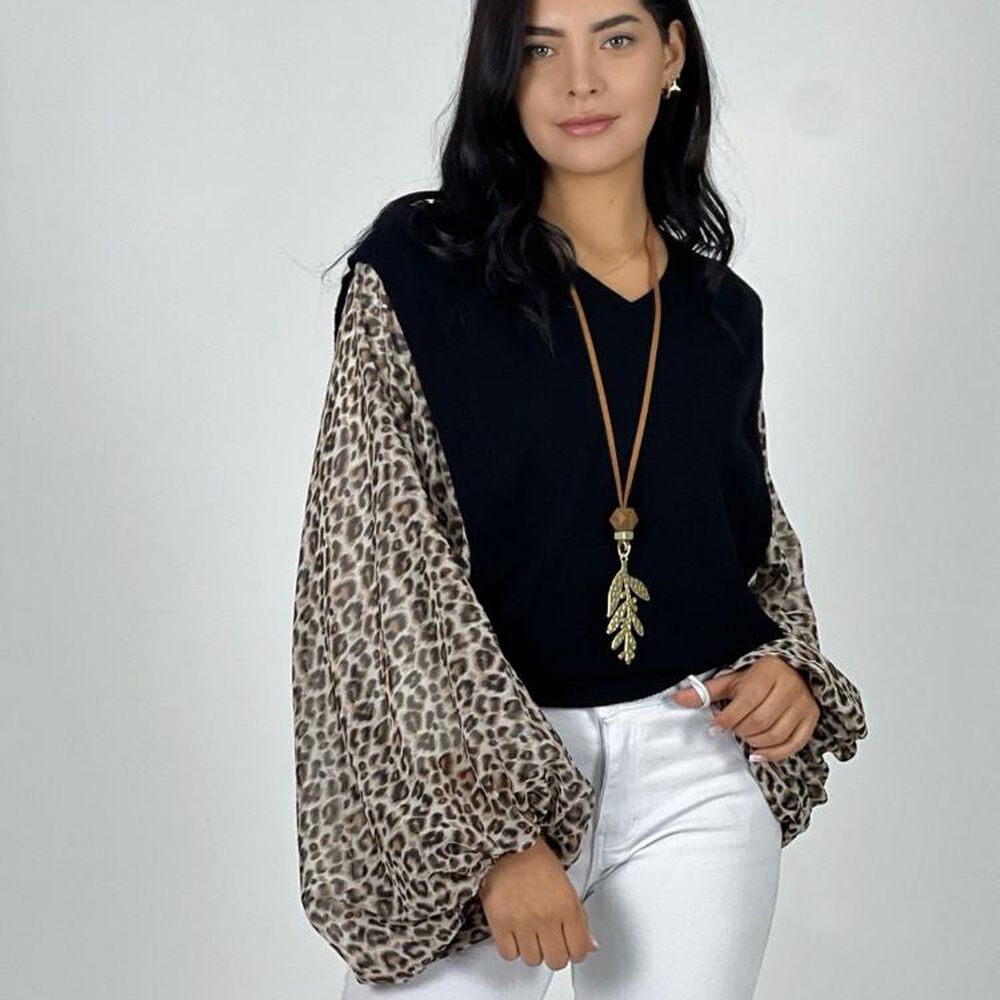 Polera Spandex Mangas Print image number 2.0