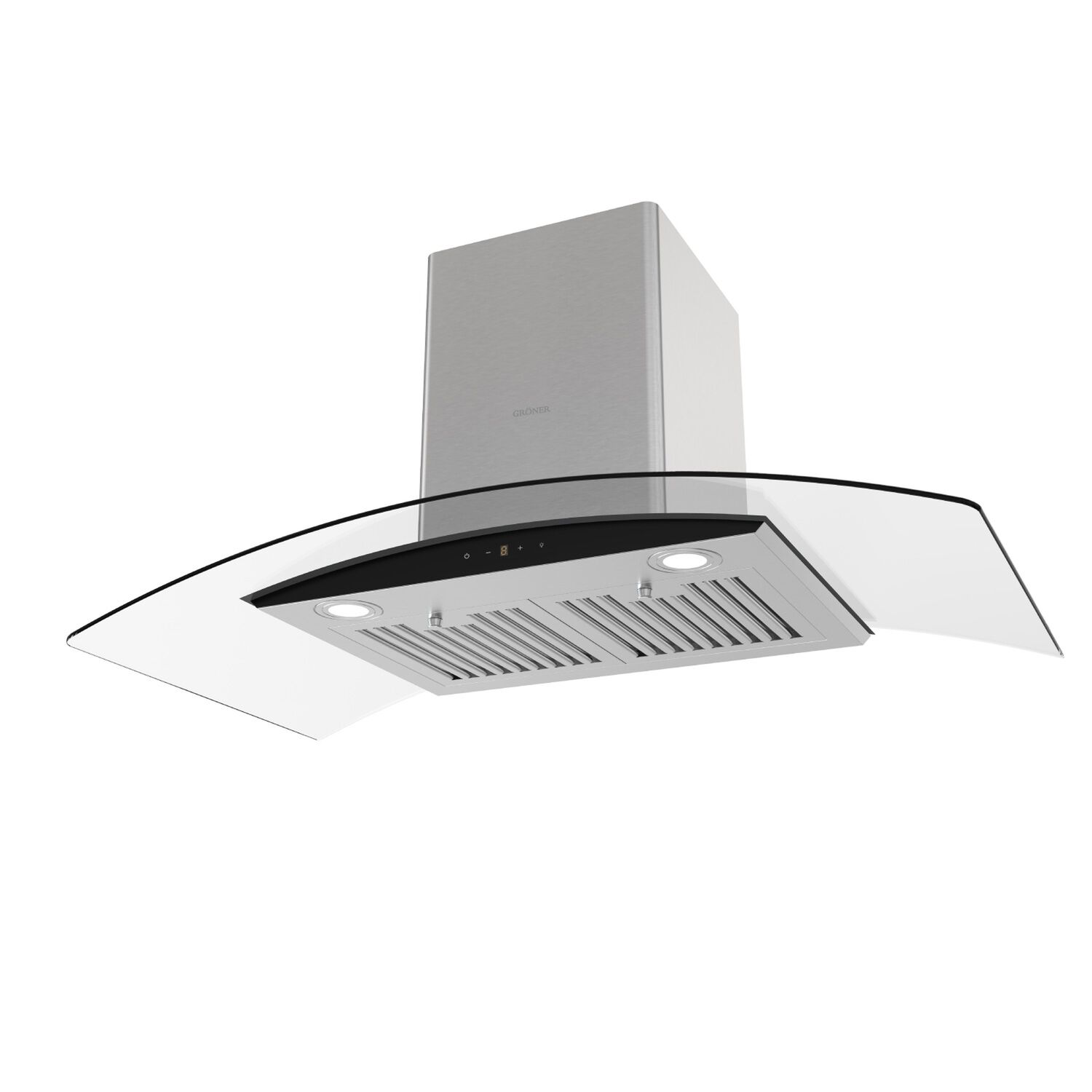 Campana Decorativa Gr&ouml;ner Inox Glass T90 image number 0.0