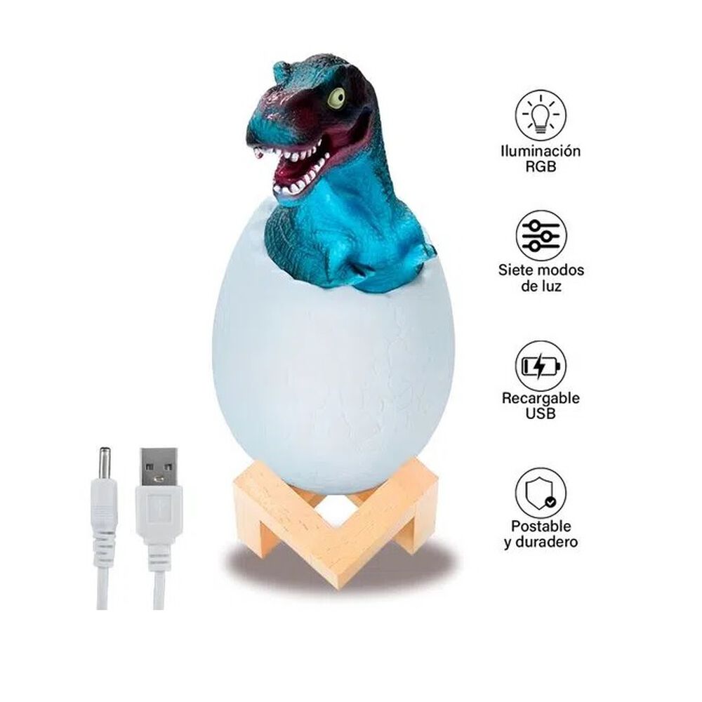 Lampara Dinosaurio Huevos Recargable Multicolor image number 2.0