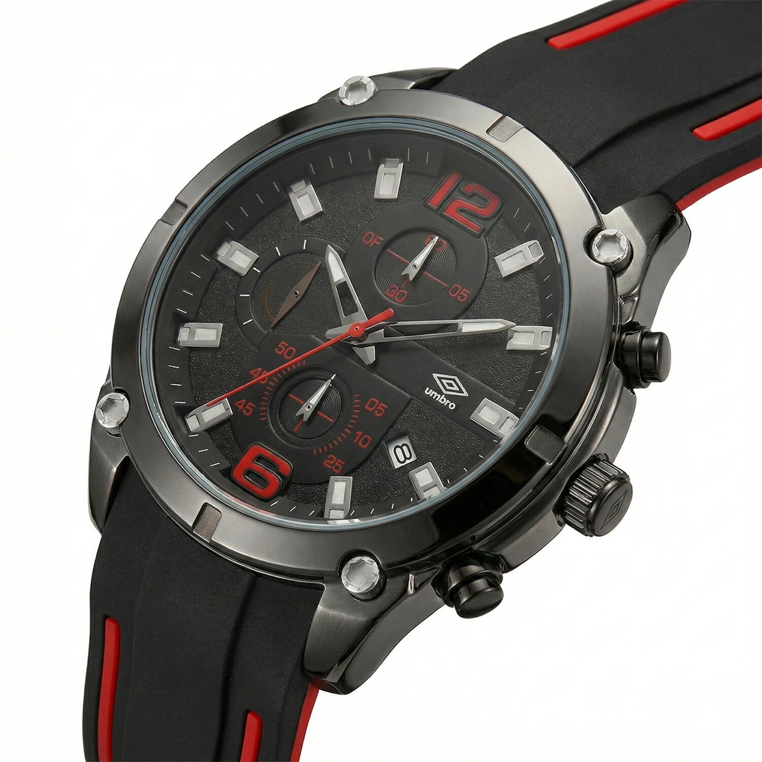 Reloj An&aacute;logo Hombre Umbro Plus Negro/rojo Umbp-1500-90 image number 1.0
