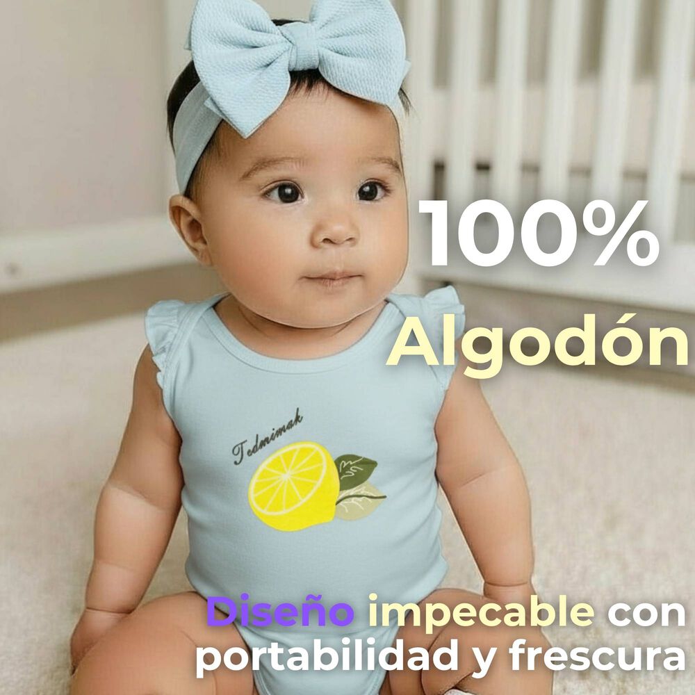 Pack 4 Bodys Niña Manga Corta Tedmimak 100% Algodón Little Bee image number 2.0