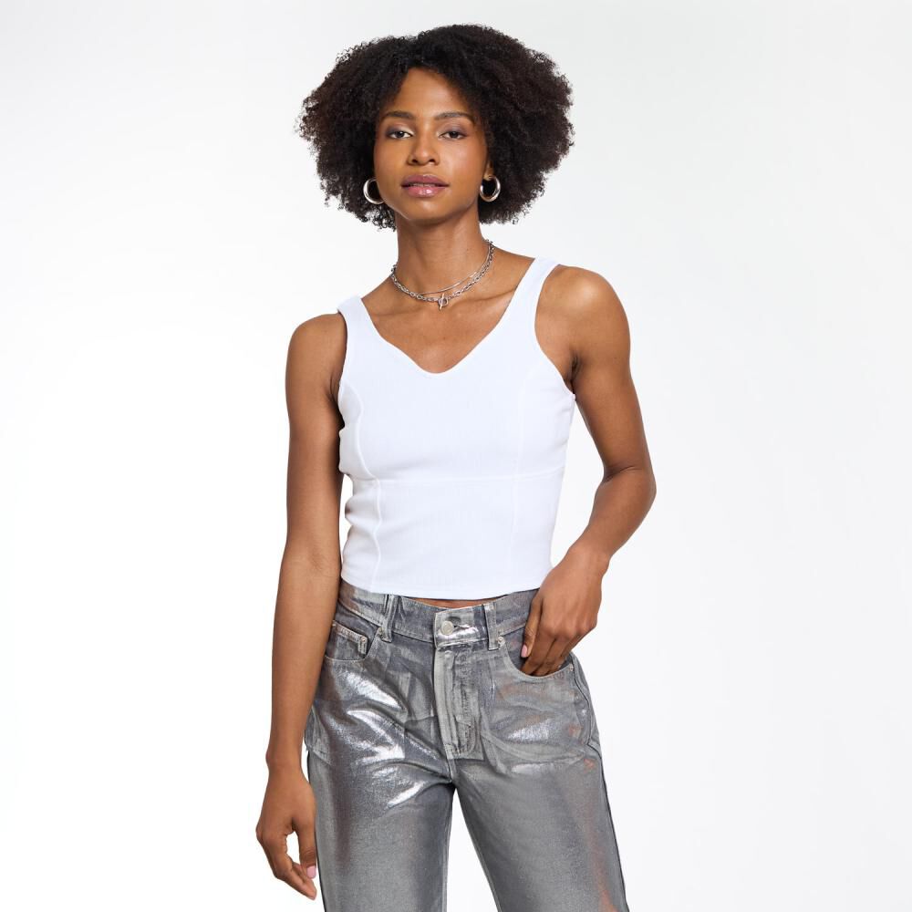 Polera Crop Tirantes Sin Mangas Cuello V Mujer Rolly Go image number 0.0