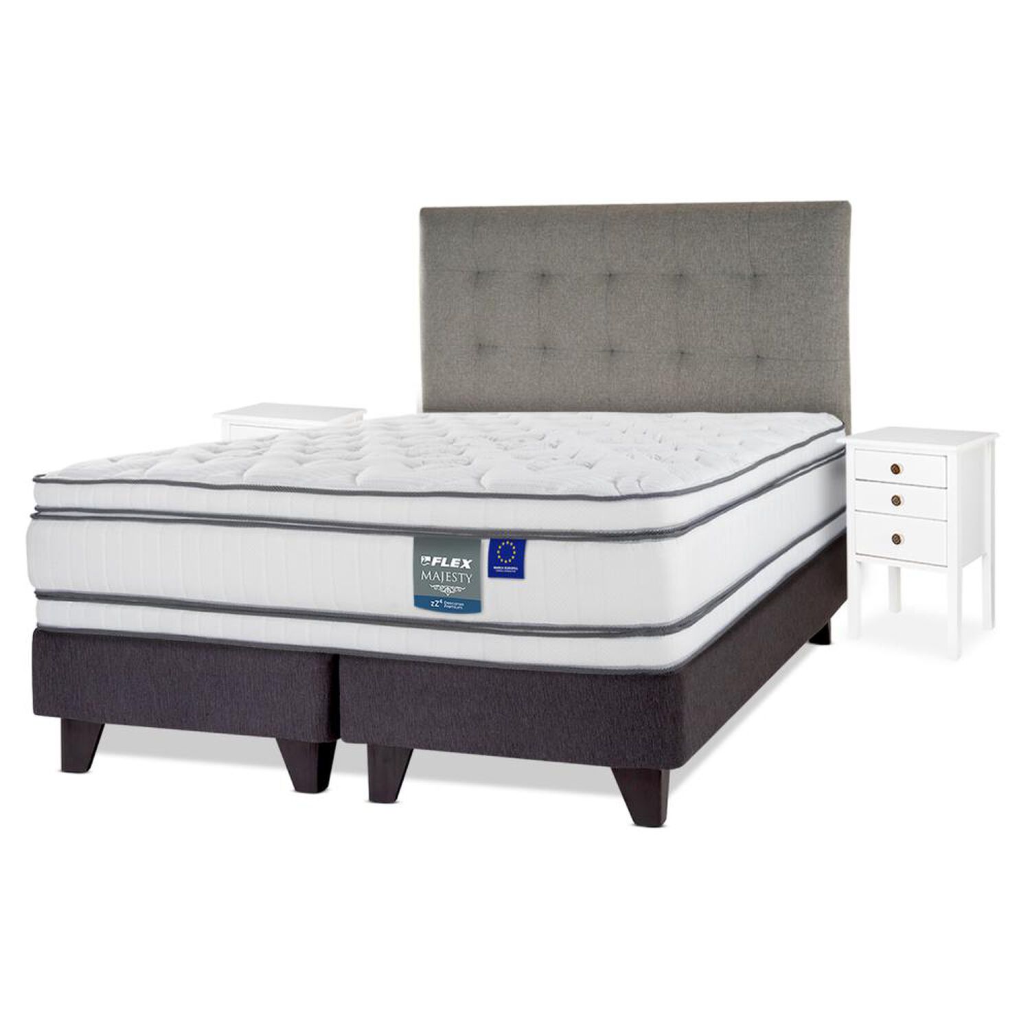 Cama Europea Flex Majesty / 2 Plazas / Base Dividida + Set De Maderas image number 1.0