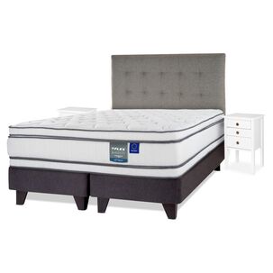 Cama Europea Flex Majesty / 2 Plazas / Base Dividida + Set De Maderas