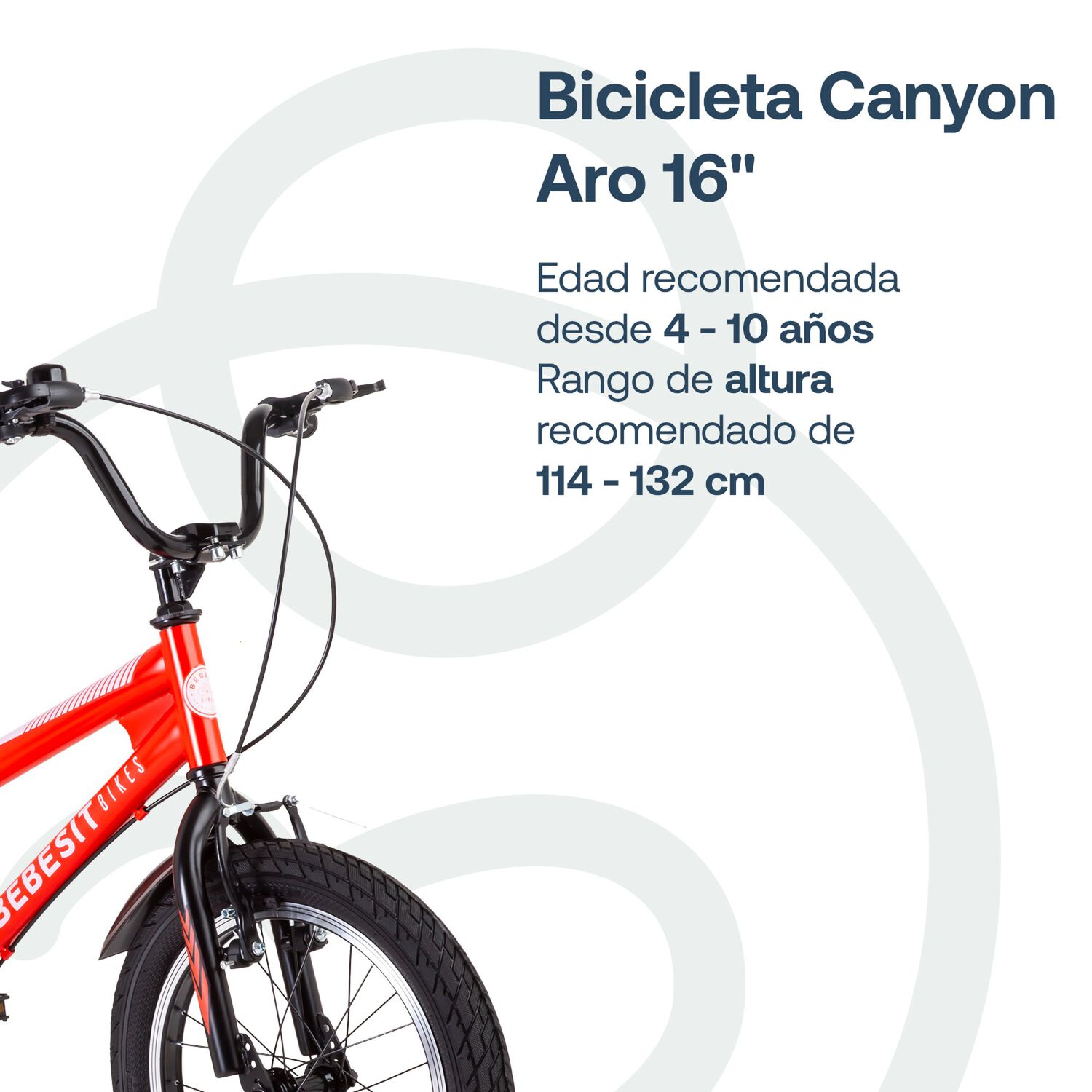 Bicicleta Canyon 16" Rojo Cubre Cadena Ni&ntilde;os 4-10 A&ntilde;os image number 2.0