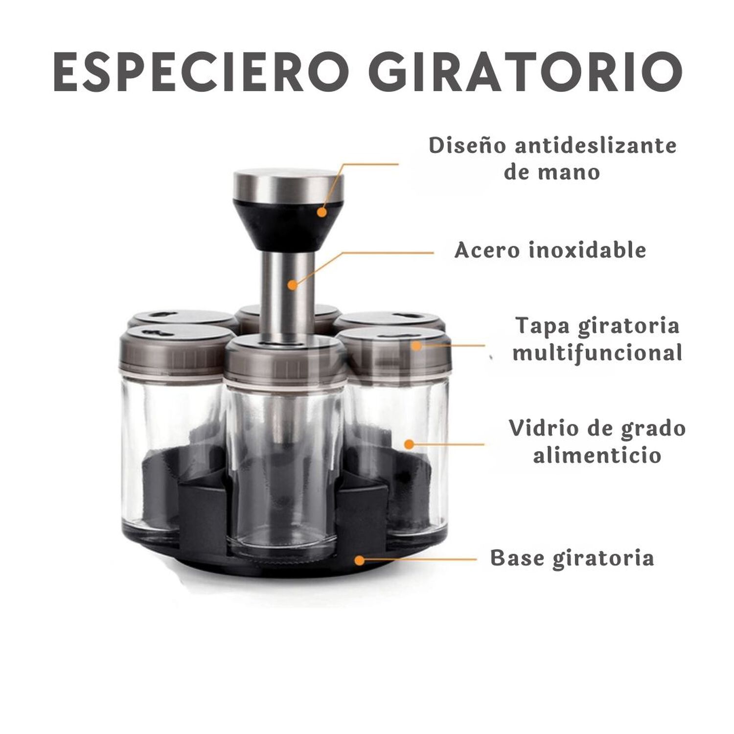 Especiero Giratorio Organizador Para Especias Condimenteros L&iacute;quidos Y S&oacute;lidos image number 2.0