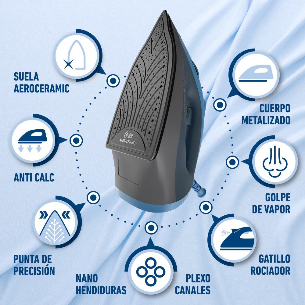 Plancha De Vapor Oster Con Base De Ceramica Gcstbs6052 image number 6.0