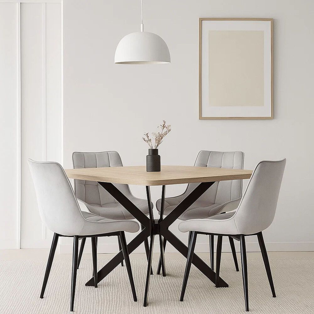 Pack De 4 Sillas De Comedor Macron Acolchada Terciopelo - Gris image number 1.0