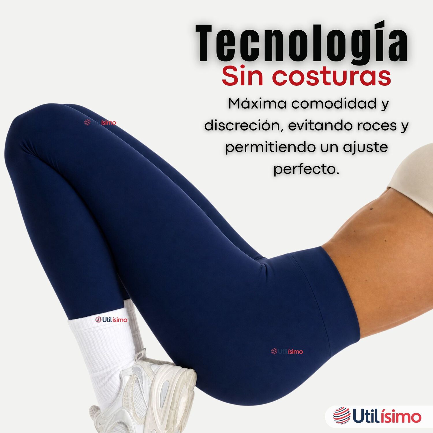 Calza Panty Lola Polar T&eacute;rmica Sin Costura Tiro Alto Elasticada Azul Marino image number 8.0