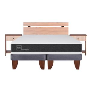 Cama Europea Cic Europea Ortopedic / 2 Plazas / Base Dividida + Set De Maderas