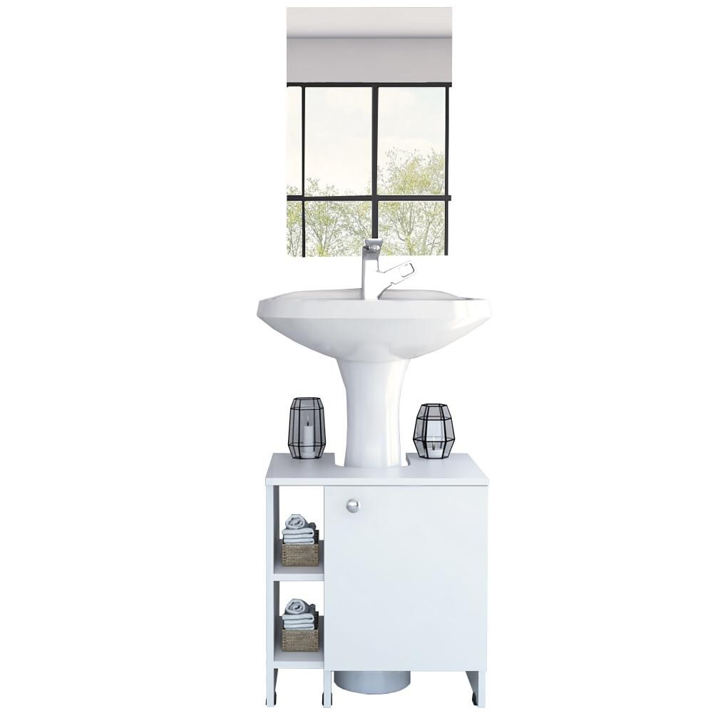 Mueble De Lavamanos 47-a + Espejo Bolonia Reflekta - Blanco Tuhome image number 1.0