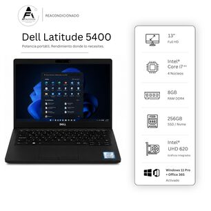 Notebook Dell 5400 I7 8th 8gb 256gb - Win11 Office - Reacondicionado Profesional