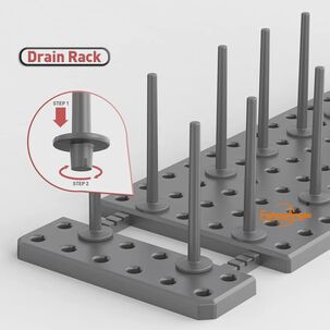 Estante Ajustable Drenaje Cocina Cajón Gris Oscuro 2 Piezas