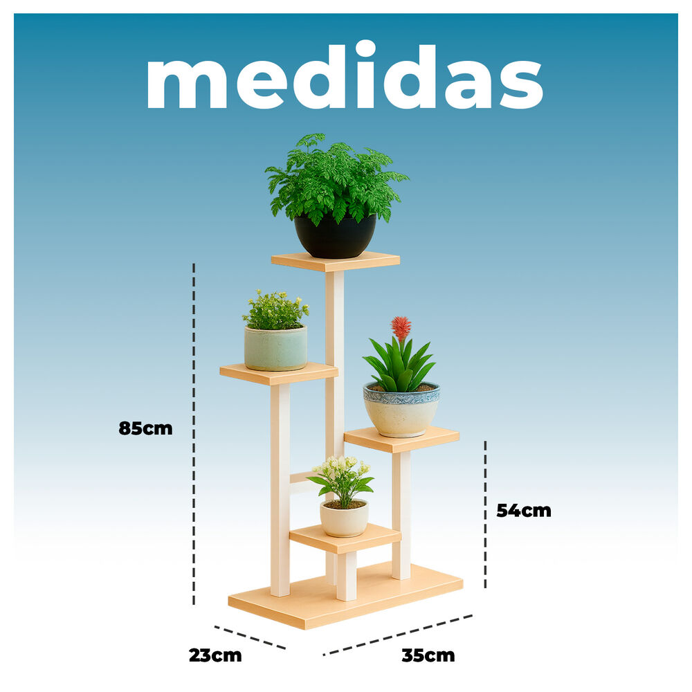 Estante Para Plantas De Madera Soporte Decorativo Multiuso image number 5.0
