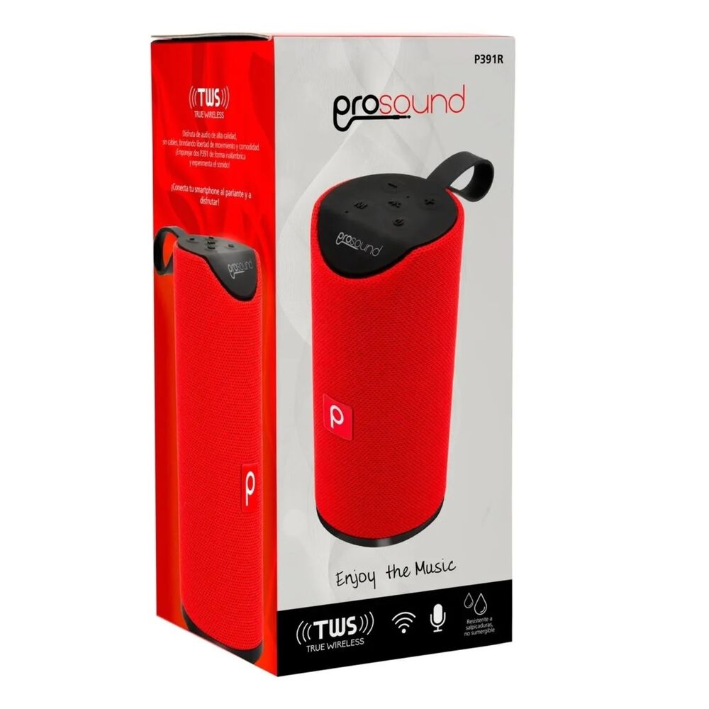 Parlante Inalámbrico Bluetooth Portátil Recargable Prosound Rojo image number 2.0