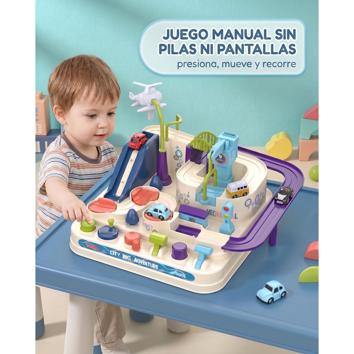 Juguete Didactico Ciudad Magica De Autos Ni&ntilde;os Montessori image number 3.0