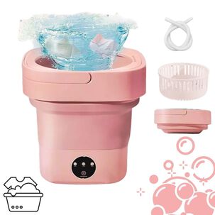 Mini Lavadora Port&aacute;til Plegable 9 Litros De Cubo Peque&ntilde;o Rosada