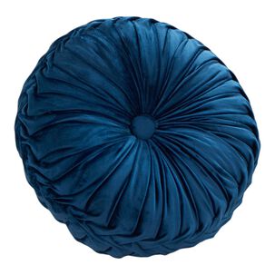 Cojin Redondo De Terciopelo Decorativo Elegante 37cm Azul Crt-1
