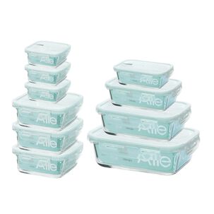 Set 10 Contenedores Hermeticos Tapers Allegra De Vidrio