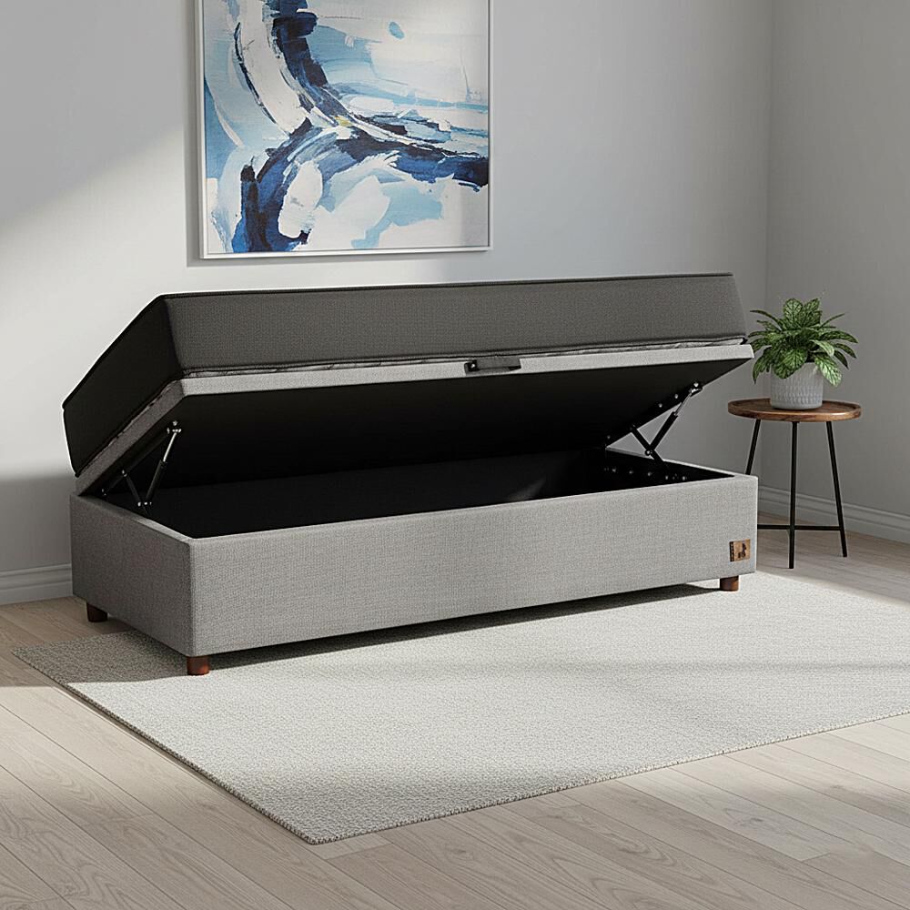 Base Cama Mons Ba&uacute;l 190 Gris / 1 Plaza / Base Normal image number 1.0