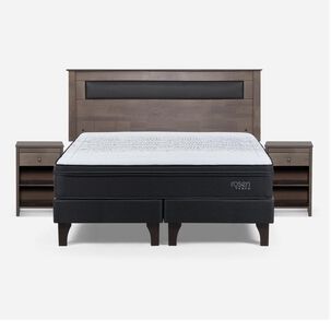 Cama Europea Rosen Tempo / 2 Plazas / Base Dividida + Set De Maderas