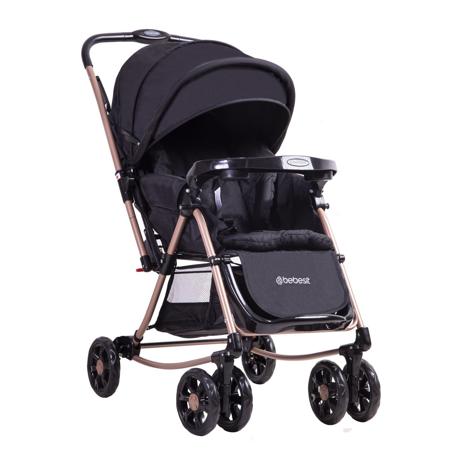 Coche Cuna Balancin Sx Negro Dorado Bebesit image number 0.0