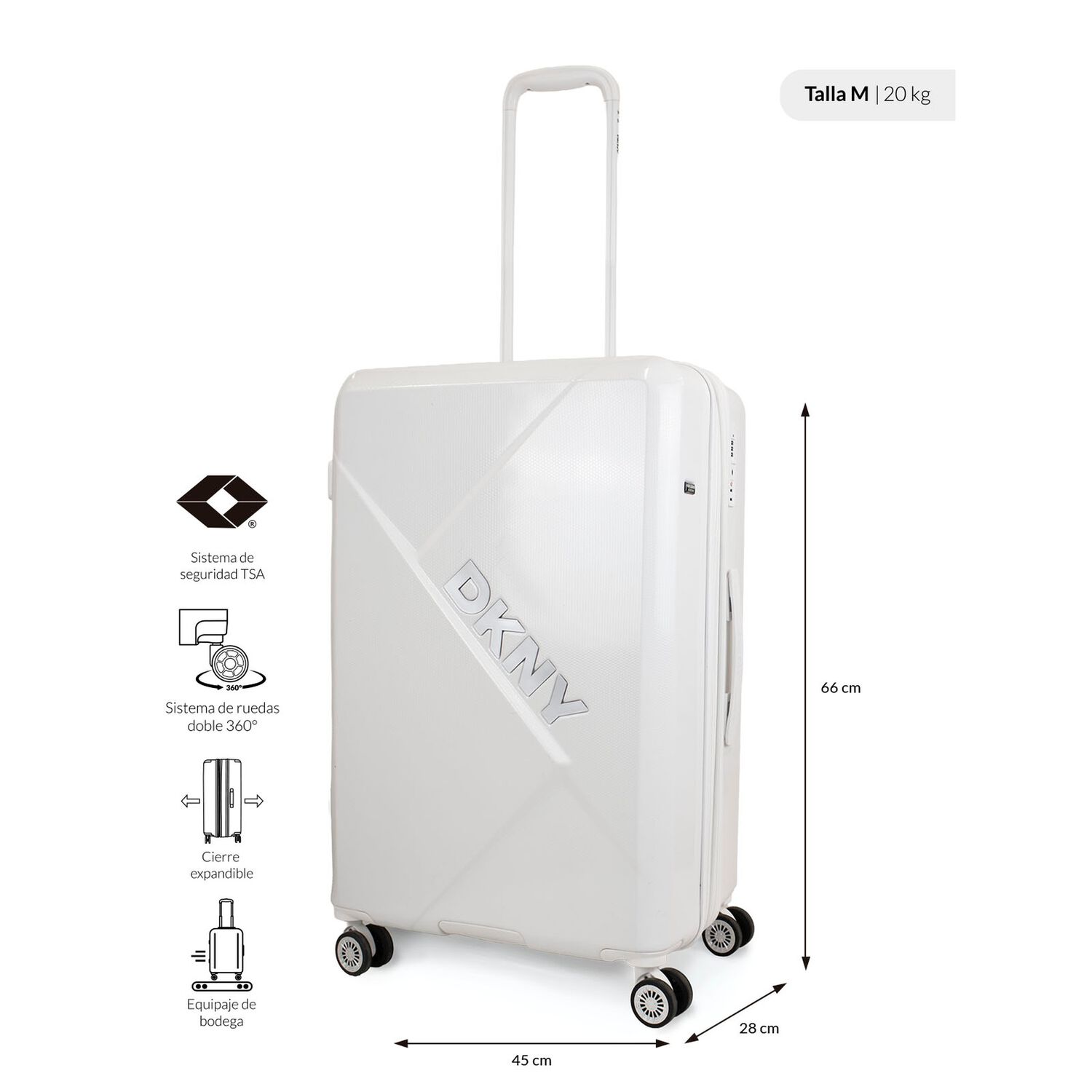 Pack 2 Maletas S 10kg + M 20kg Donna Karan Your Call Blanca Dkny image number 3.0