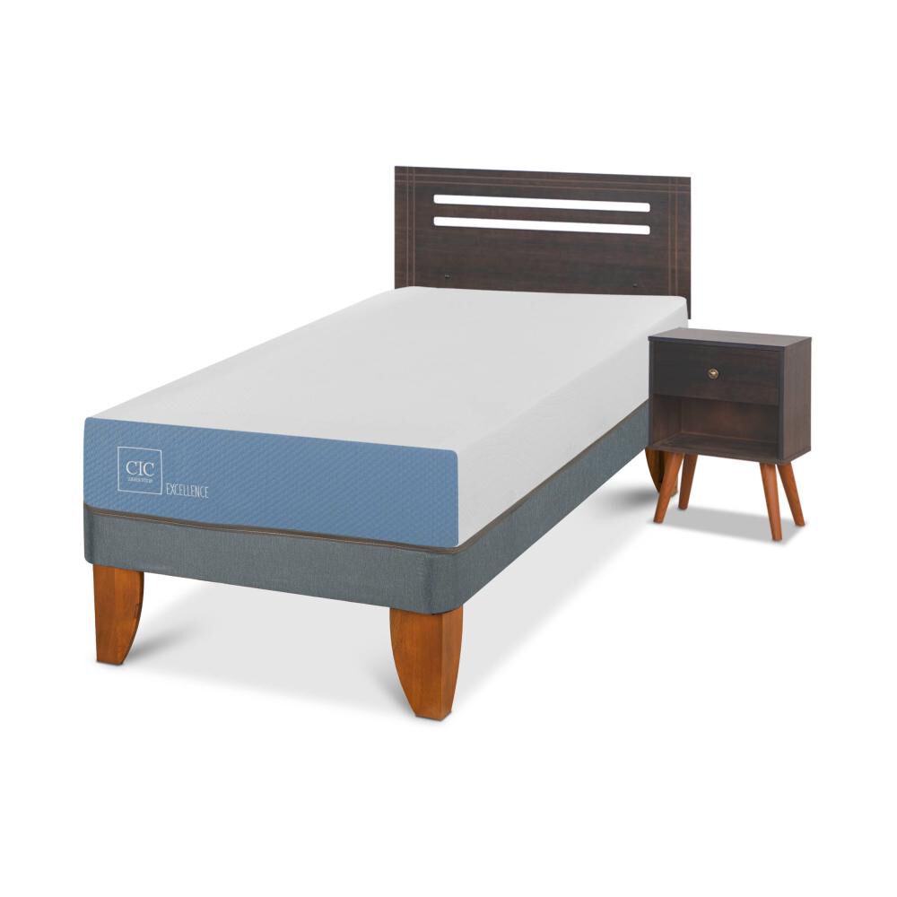 Cama Europea Cic Excellence / 1 Plaza / Base Normal + Set De Maderas image number 1.0