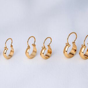 Aros Argolla Bote 2.7cm Largo Oro 18k Colgantes 3.10gr Mujer Elegantes