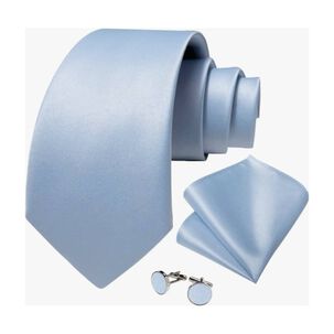 Corbatas Seda Hombres, Pa&ntilde;o Y Colleras Cielo