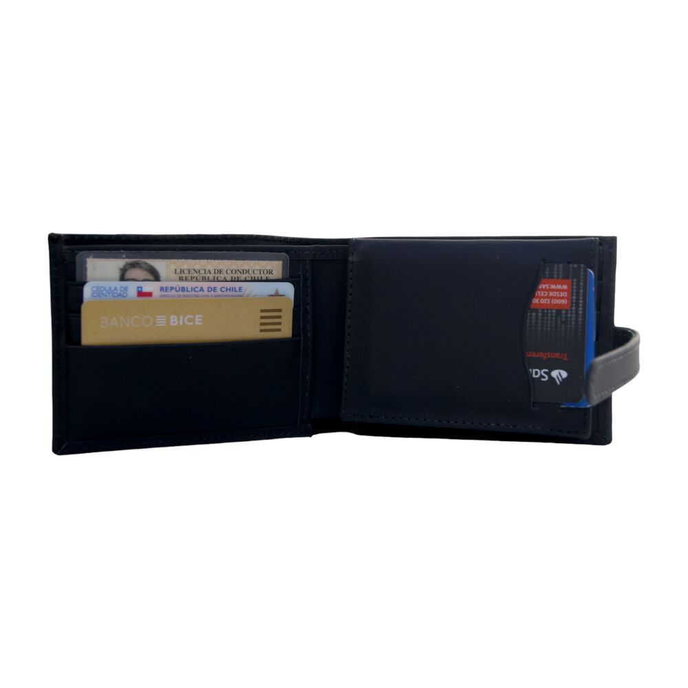 Billetera De Cuero Avellana Negra image number 2.0