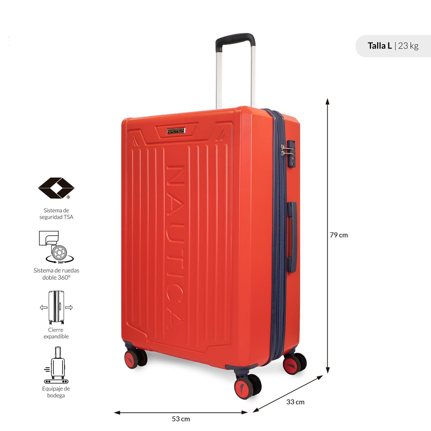 Maleta Grande Copper Nautica L 23kg Naranja image number 1.0