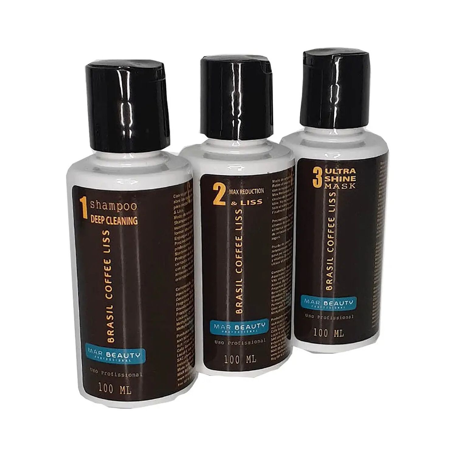 Kit Alisado Brasil Coffe Liss 100ml C/u 3 Pasos Marbeauty image number 1.0