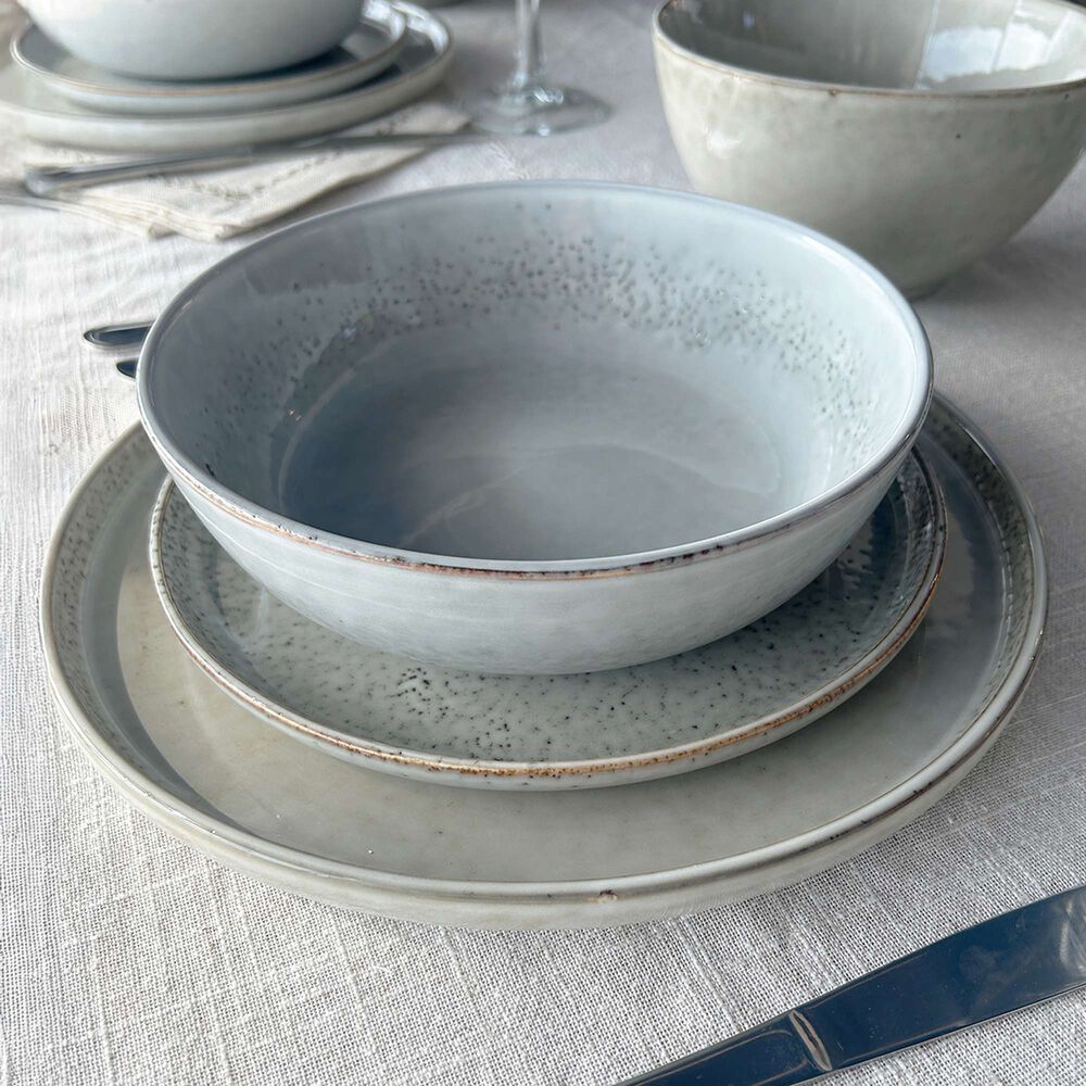 Set 6 Platos Redondo Ceramica 27 Cm Gris Linea Oslo image number 1.0