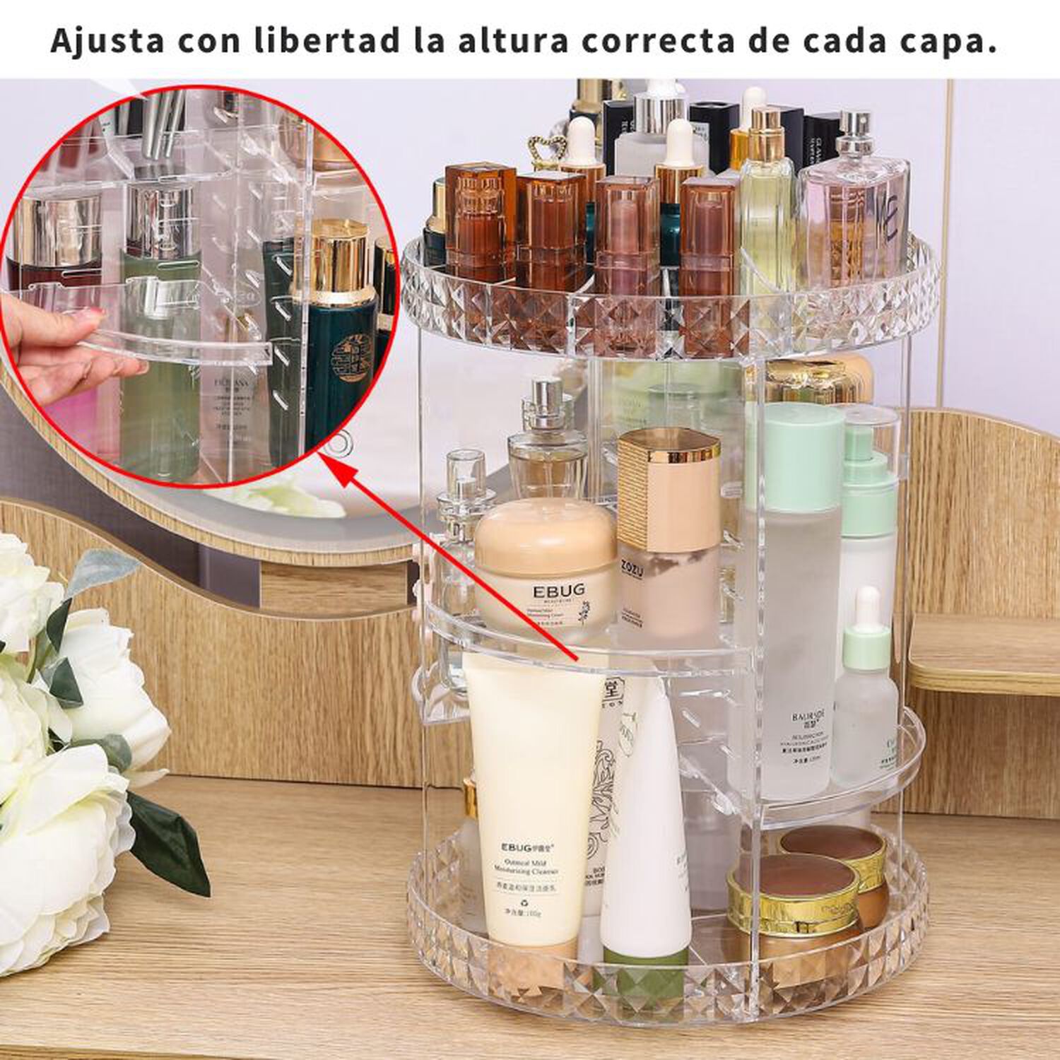 Exhibidor Giratorio Acr&iacute;lico De Cosm&eacute;ticos Y Perfumes image number 5.0