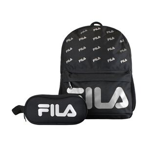 Pack Fila Mochila 16lts Urbanix + Estuche Neceser Spark Negro-silver