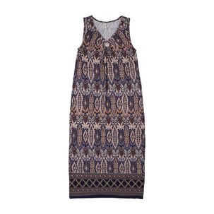 Vestido Largo Estampado Sin Mangas Y Con Aplicación En Escote Mujer Geeps