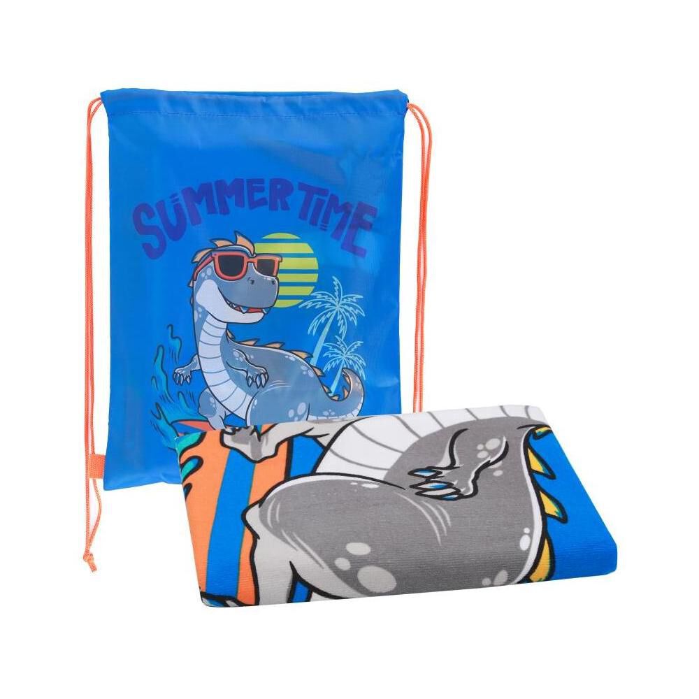 Toalla De Playa Con Bolso Casaideal Kids Dino / 70 X 140 Cm image number 10.0
