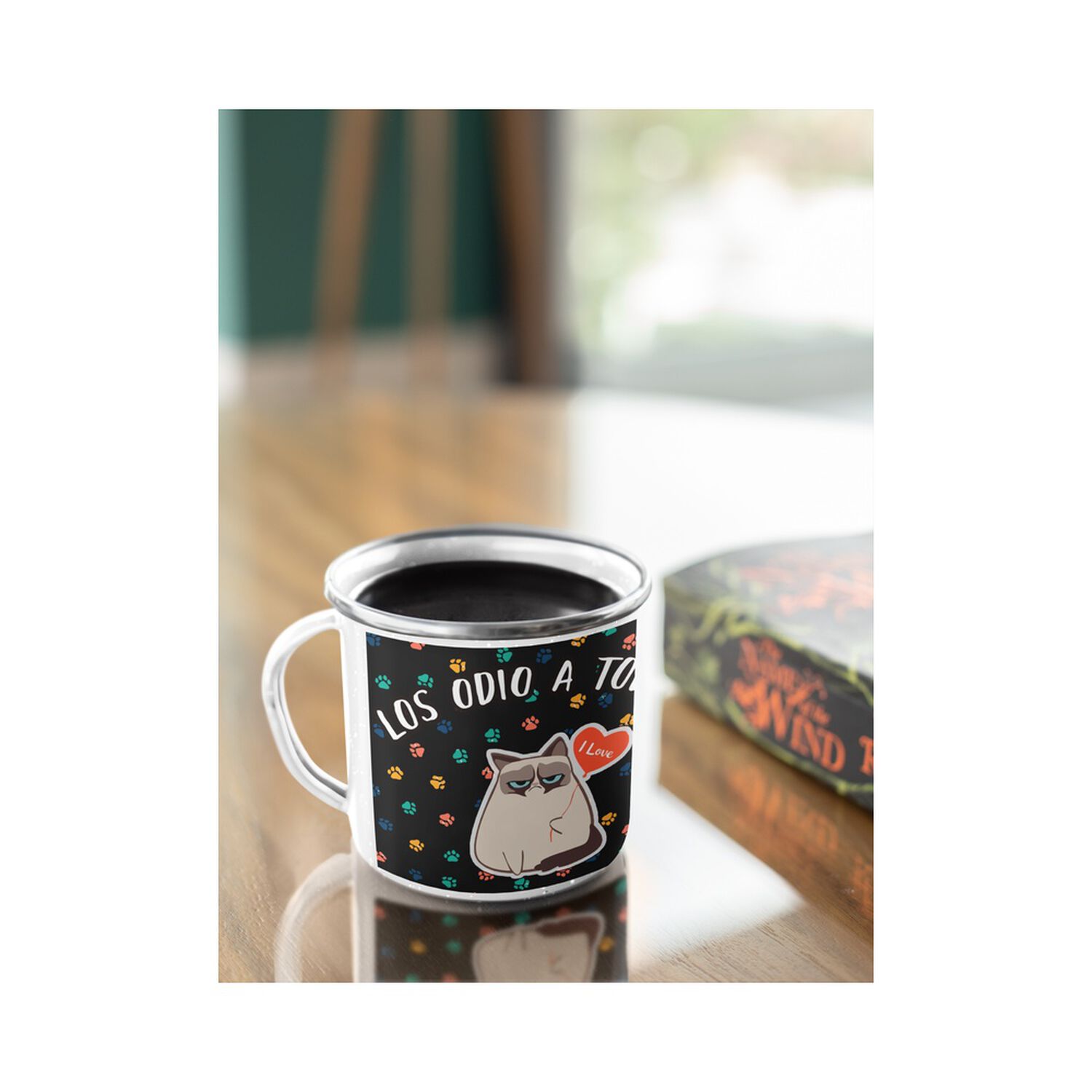 Taza Enlozada Lechera Gato Los Odio A Todos En Serio image number 2.0