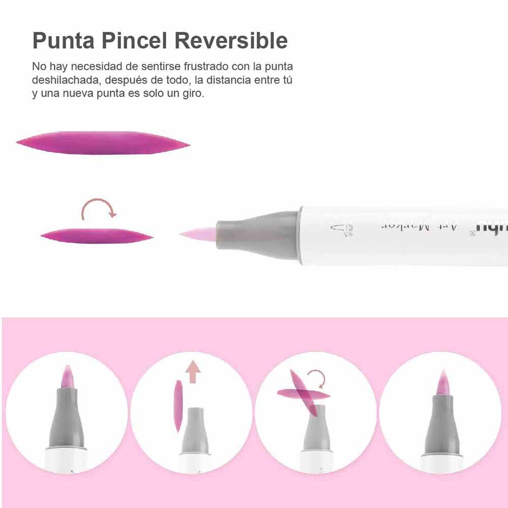 Ohuhu 120 Marcadores Alcohol + 1 Blender Pincel & Biselada image number 4.0