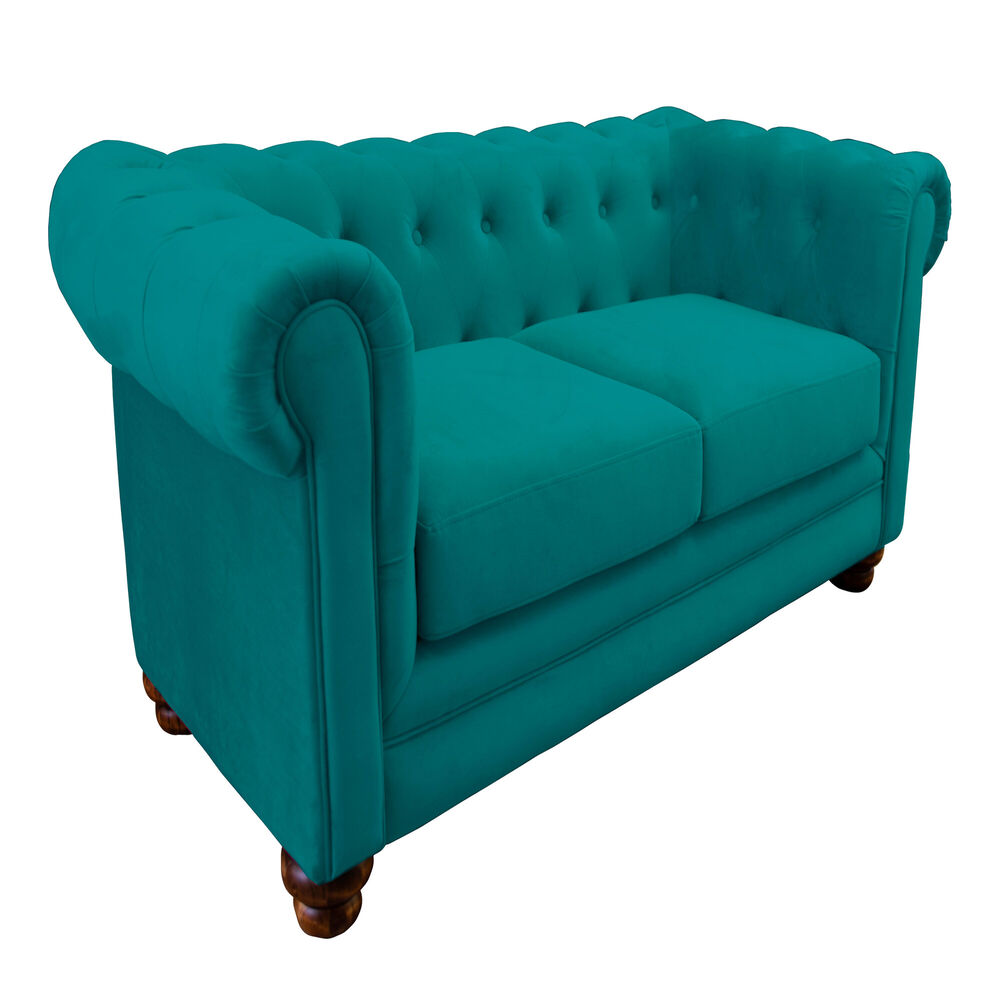 Sofa Florencia 3 Cuerpos Tela Velvet Turquesa image number 1.0
