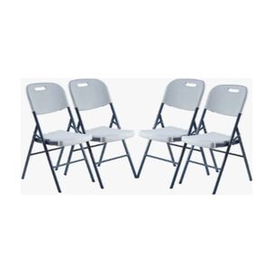 Loomber Pack 4 Silla Plegable De Pl&aacute;stico Color Blanca