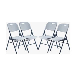 Loomber Pack 4 Silla Plegable De Pl&aacute;stico Color Blanca