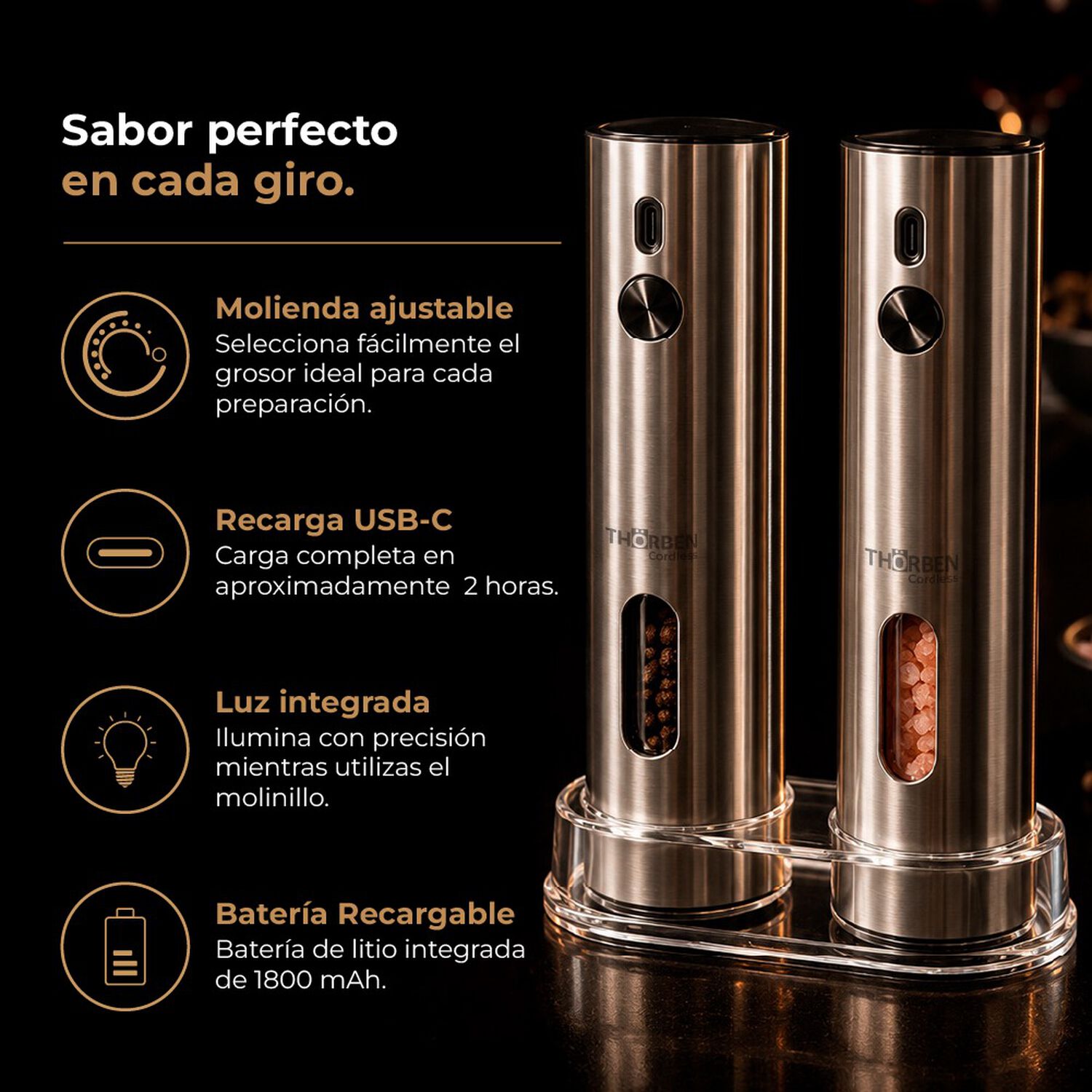 Moledor De Especias Thor Usb Deluxe Grinder Set image number 1.0