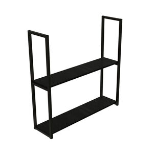 Repisa Diseño Industrial 2 Tablas 90x20cm Negro Brasforma