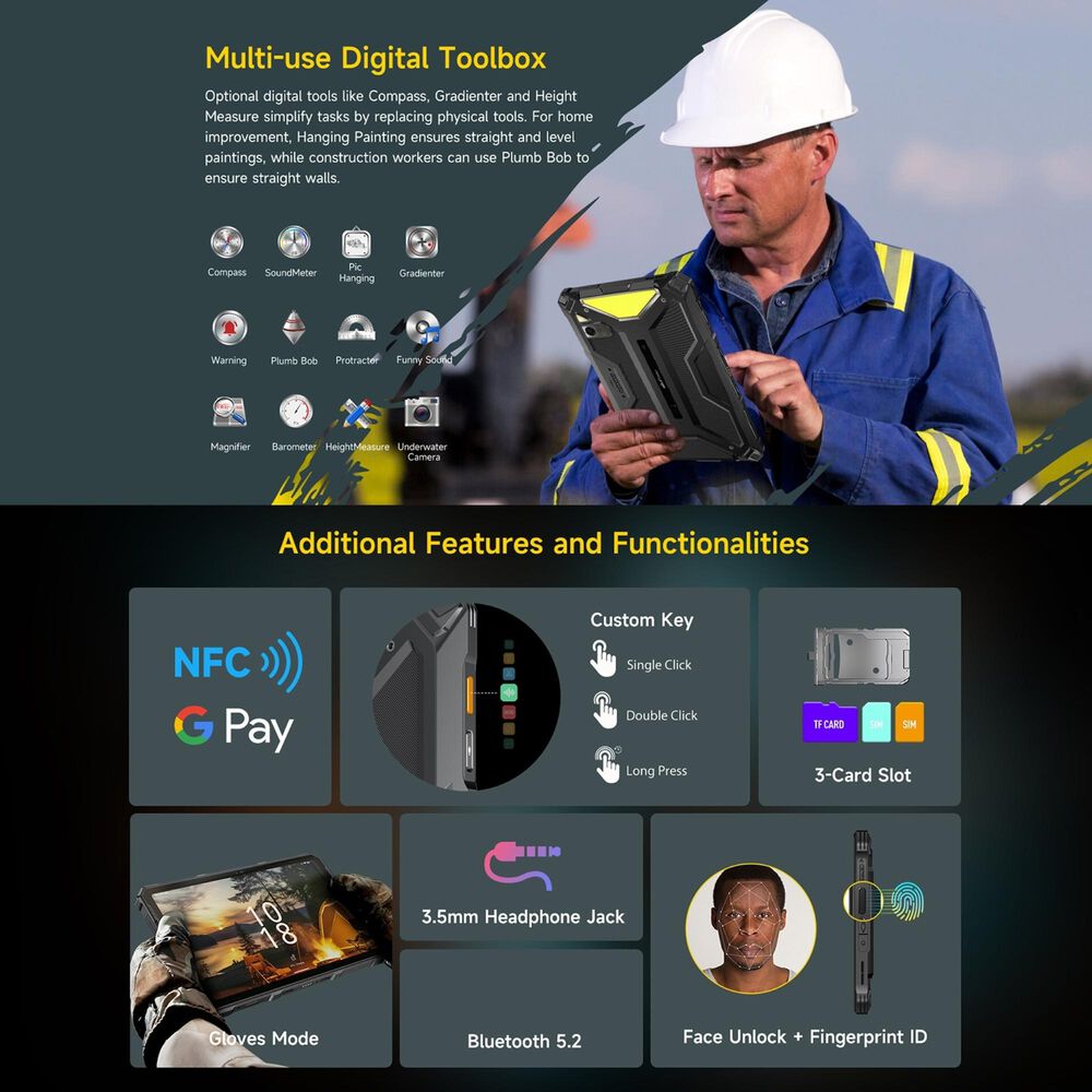 Ulefone Armor Pad 4 Ultra - Tablet Rugged 10.36" 5g, 8gb Ram, 256gb - Resistencia Extrema image number 9.0