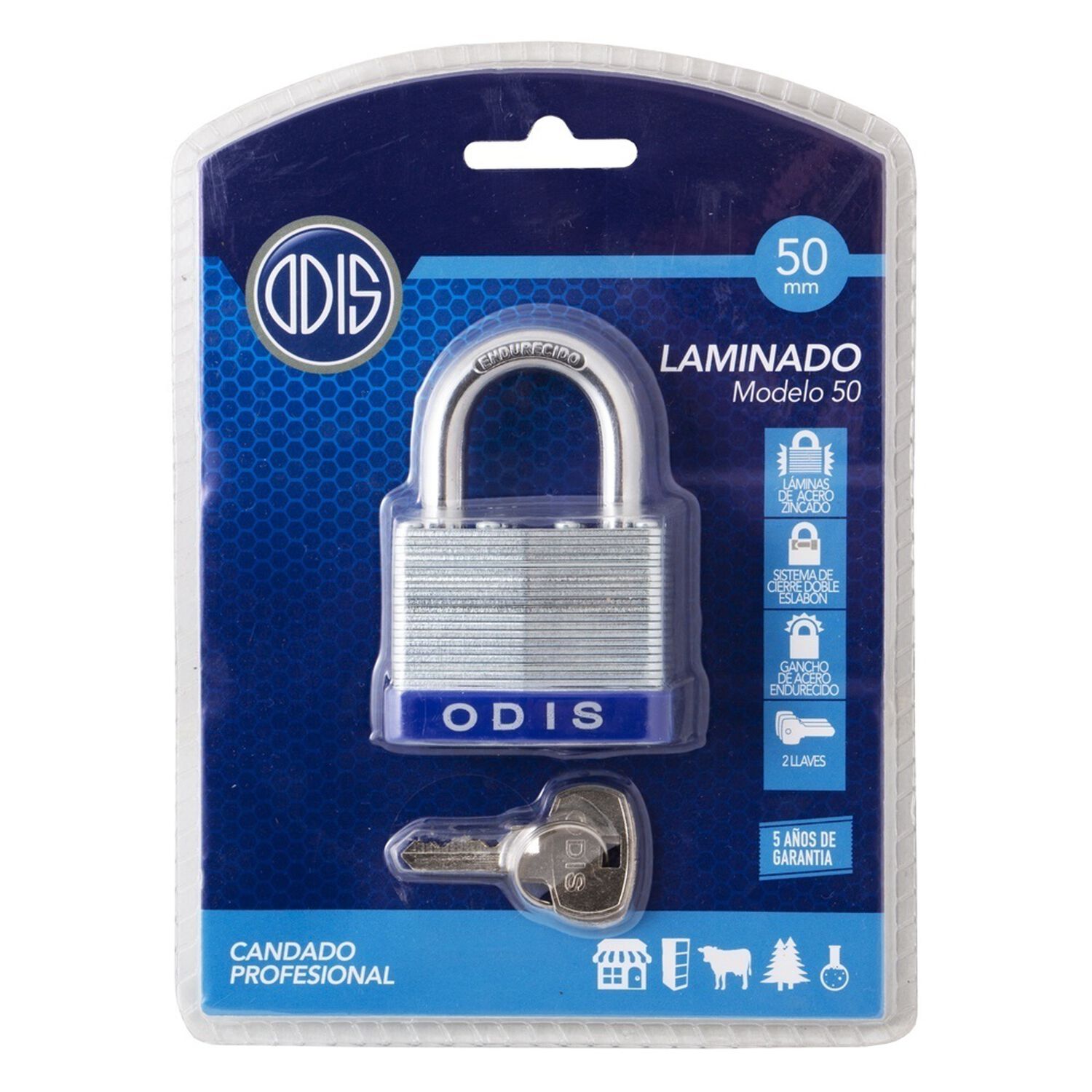 Candado Laminado Odis 50mm Acero Zincado image number 6.0